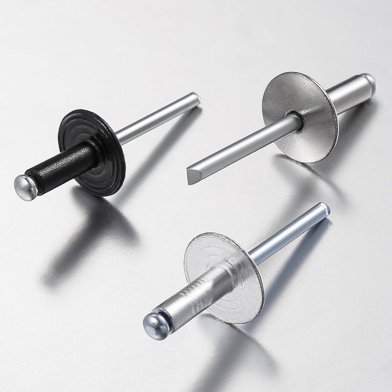 Wensilon Store (200 pcs) 5/32 * 5/8" Large Cap Open End Aluminum Blind Rivets,4 * 16 Blind Rivet - Image 3